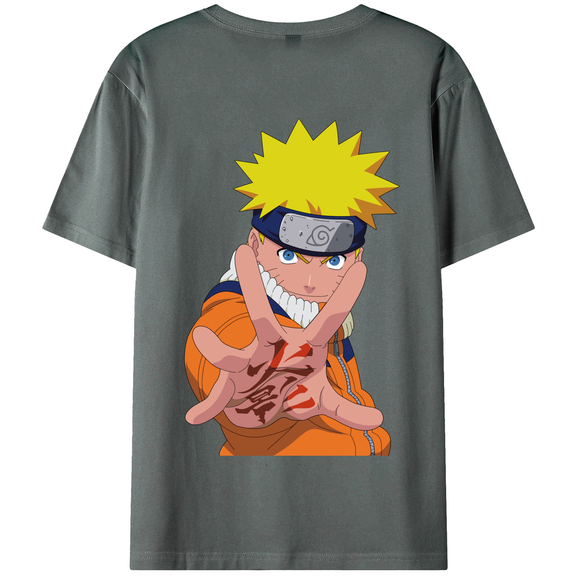 （画像用） NARUTO -ナルト- うずまき ナルト Uzumaki Naruto 綿100％半袖Tシャツ（背面プリント）
